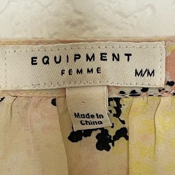 Equipment blouse silk long sleeve sz medium Causette pink in ecru - Picture 6 of 8